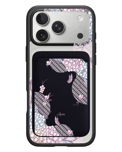 iPhone Magnetic Wallet Case - Batik Floral