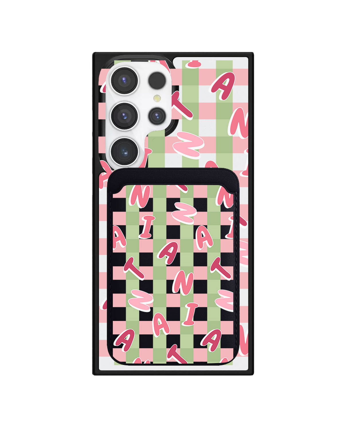 Android Magnetic Wallet Case - Checkered Monogram 4.0