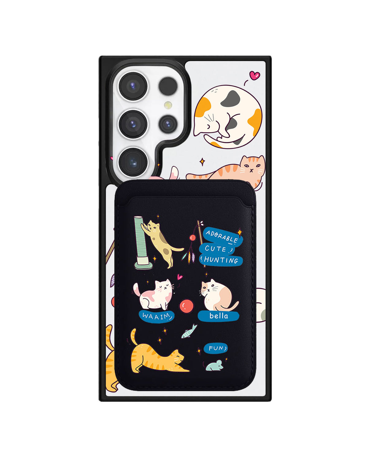 Android Magnetic Wallet Case - Playful Cat 2.0