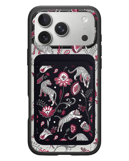 iPhone Magnetic Wallet Case - Tiger & Floral 6.0