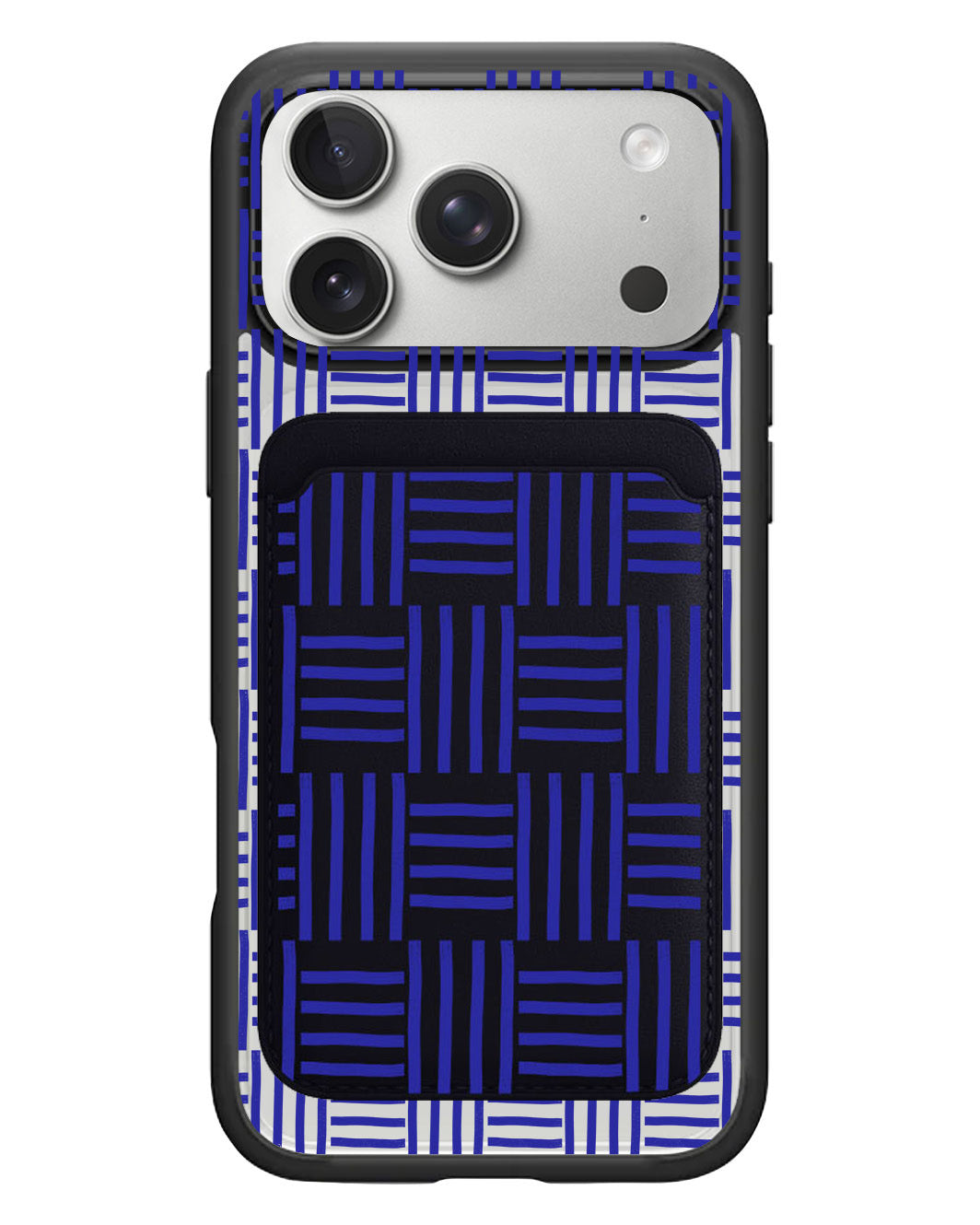 iPhone Magnetic Wallet Case - Naval Checkered