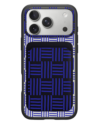iPhone Magnetic Wallet Case - Naval Checkered