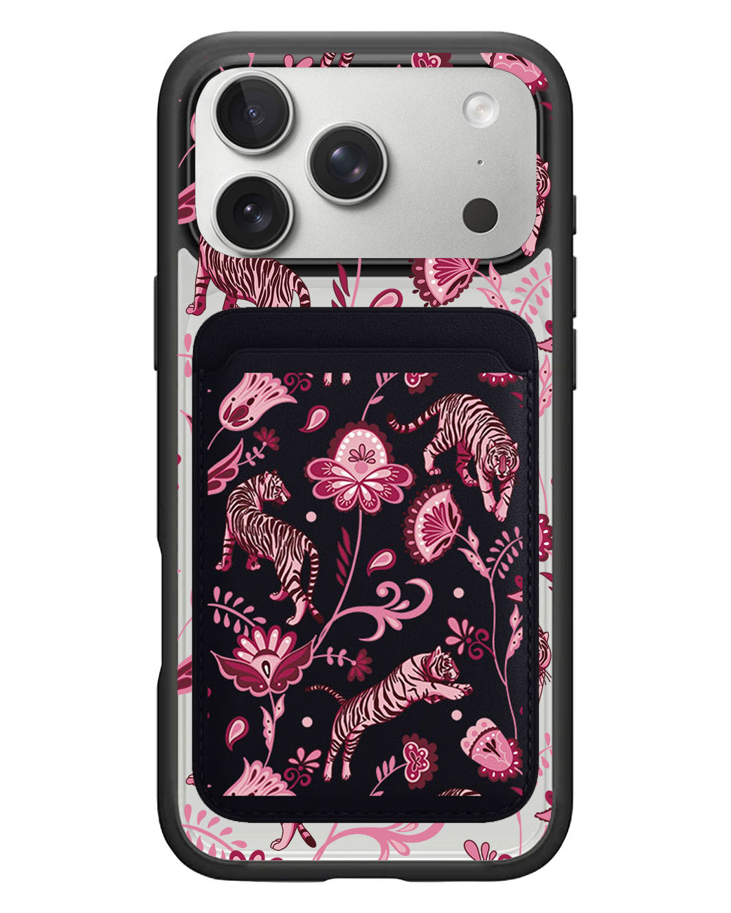iPhone Magnetic Wallet Case - Tiger & Floral 2.0