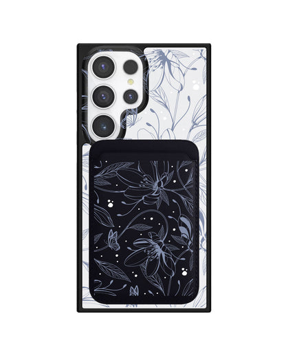 Android Magnetic Wallet Case - Sketchy Flower & Butterfly 2.0