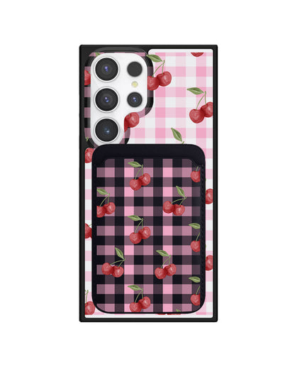 Android Magnetic Wallet Case - Cherry Tartan