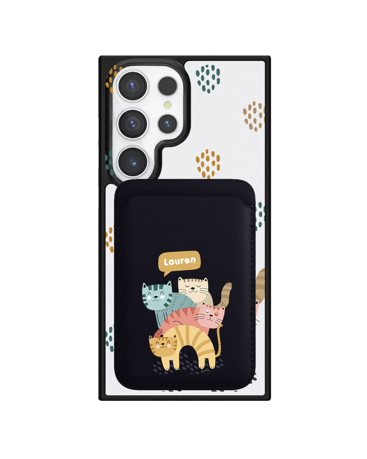 Android Magnetic Wallet Case - Rainbow Meow 2