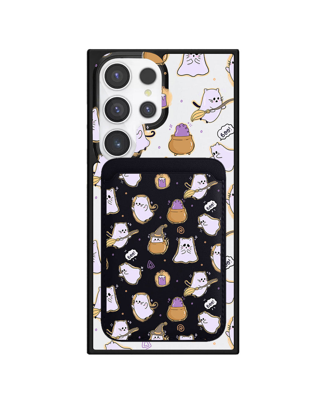 Android Magnetic Wallet Case - Spooky Cat