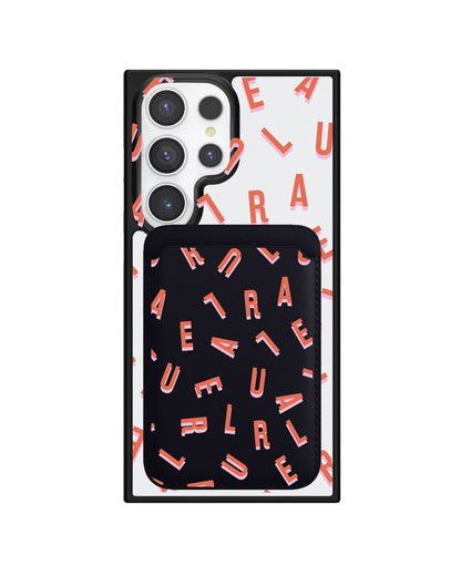 Android Magnetic Wallet Case - Monogram 1.0 Coral