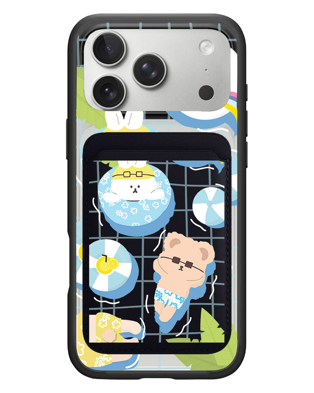 iPhone Magnetic Wallet Case - Pool Party Blue
