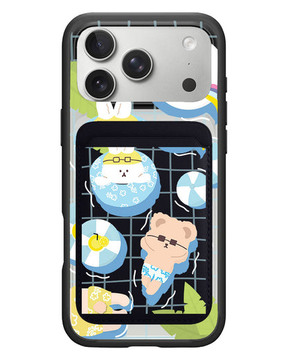 iPhone Magnetic Wallet Case - Pool Party Blue