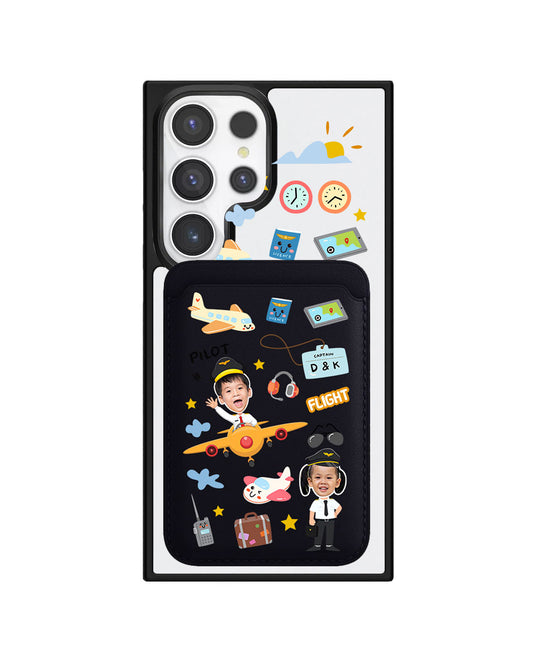 Android Magnetic Wallet Case - Face Grid Dream Pilot