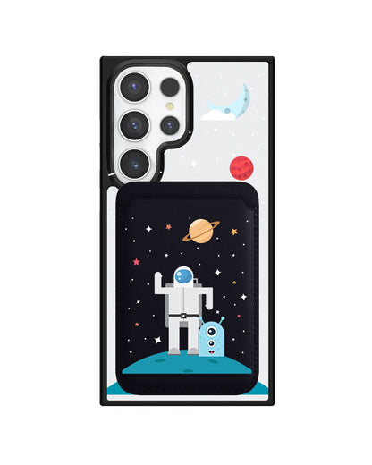 Android Magnetic Wallet Case - Blue Alien