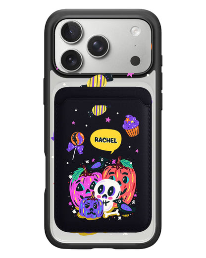 iPhone Magnetic Wallet Case - Pumpkins Monster