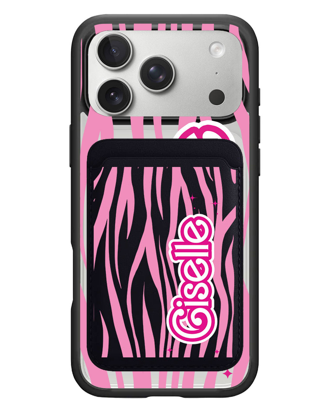 iPhone Magnetic Wallet Case - Barbie Zebra Pattern