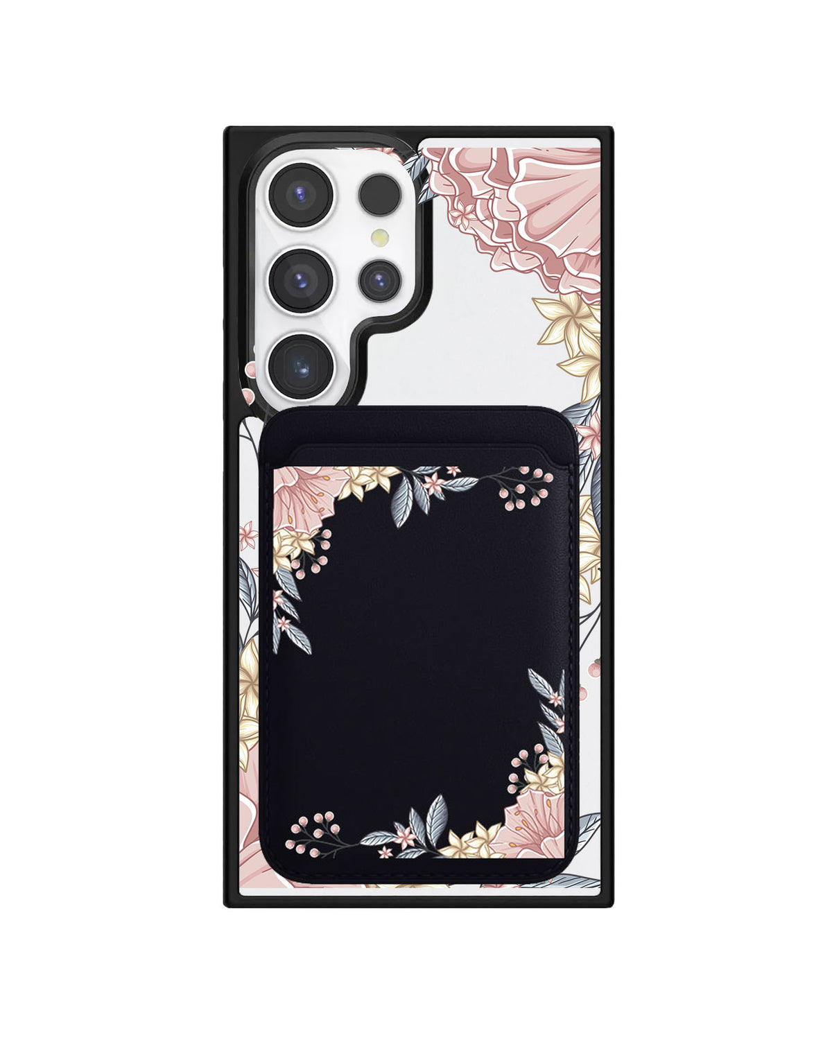 Android Magnetic Wallet Case - Pink Florals