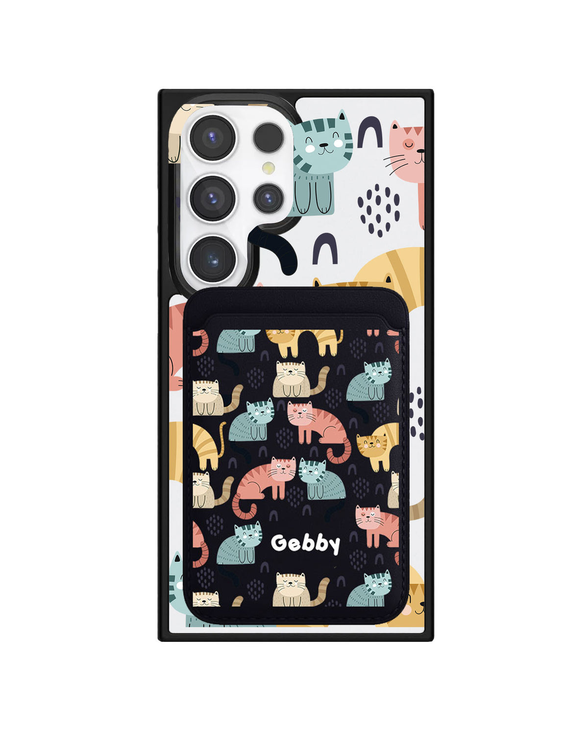 Android Magnetic Wallet Case - Rainbow Meow
