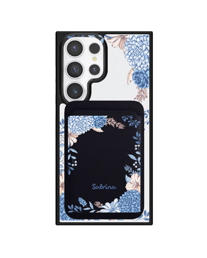 Android Magnetic Wallet Case - Blue Florals