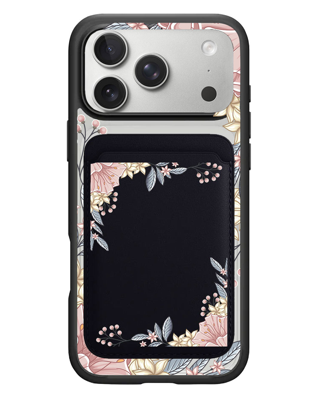 iPhone Magnetic Wallet Case - Pink Florals