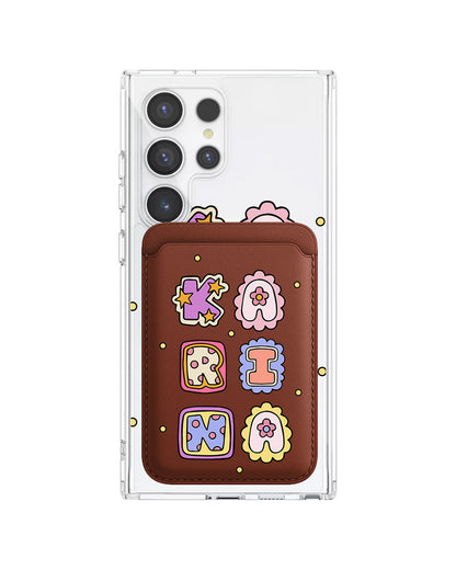Android Magnetic Wallet Case - Adorable monogram 2.0