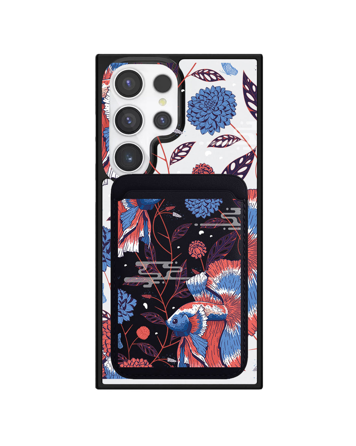 Android Magnetic Wallet Case - Fish & Floral 2.0