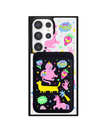 Android Magnetic Wallet Case - Monster Say Good Mood