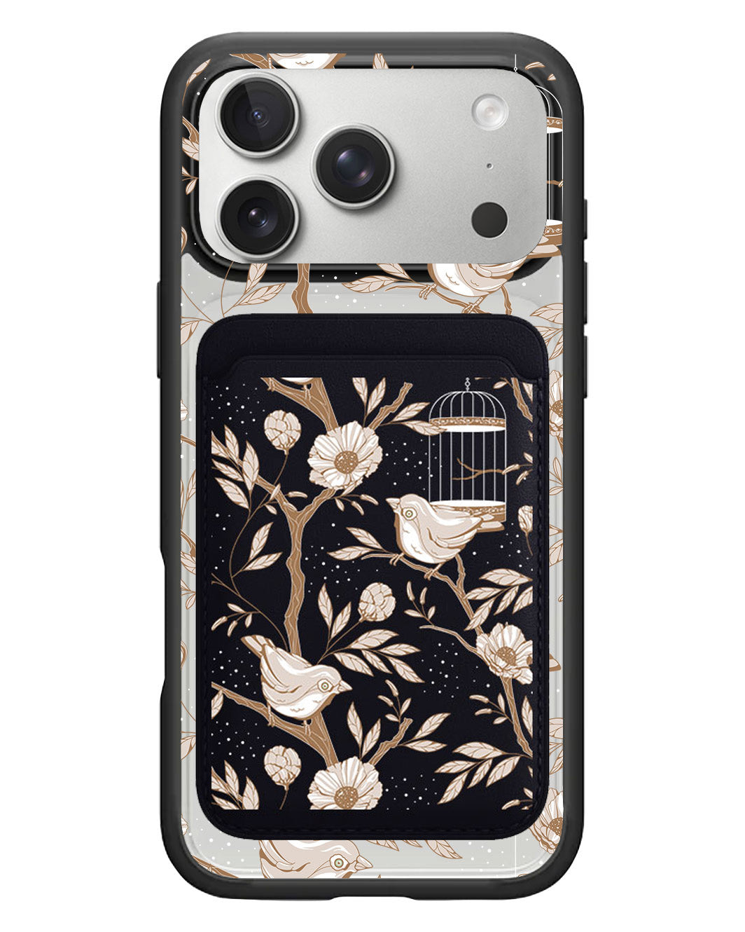 iPhone Magnetic Wallet Case - Lovebird Monochrome 3.0