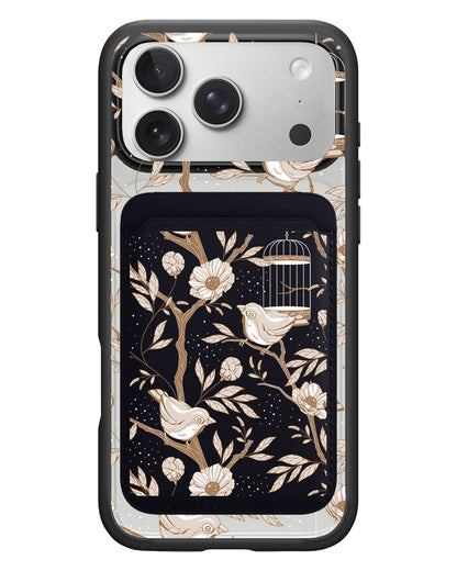 iPhone Magnetic Wallet Case - Lovebird Monochrome 3.0