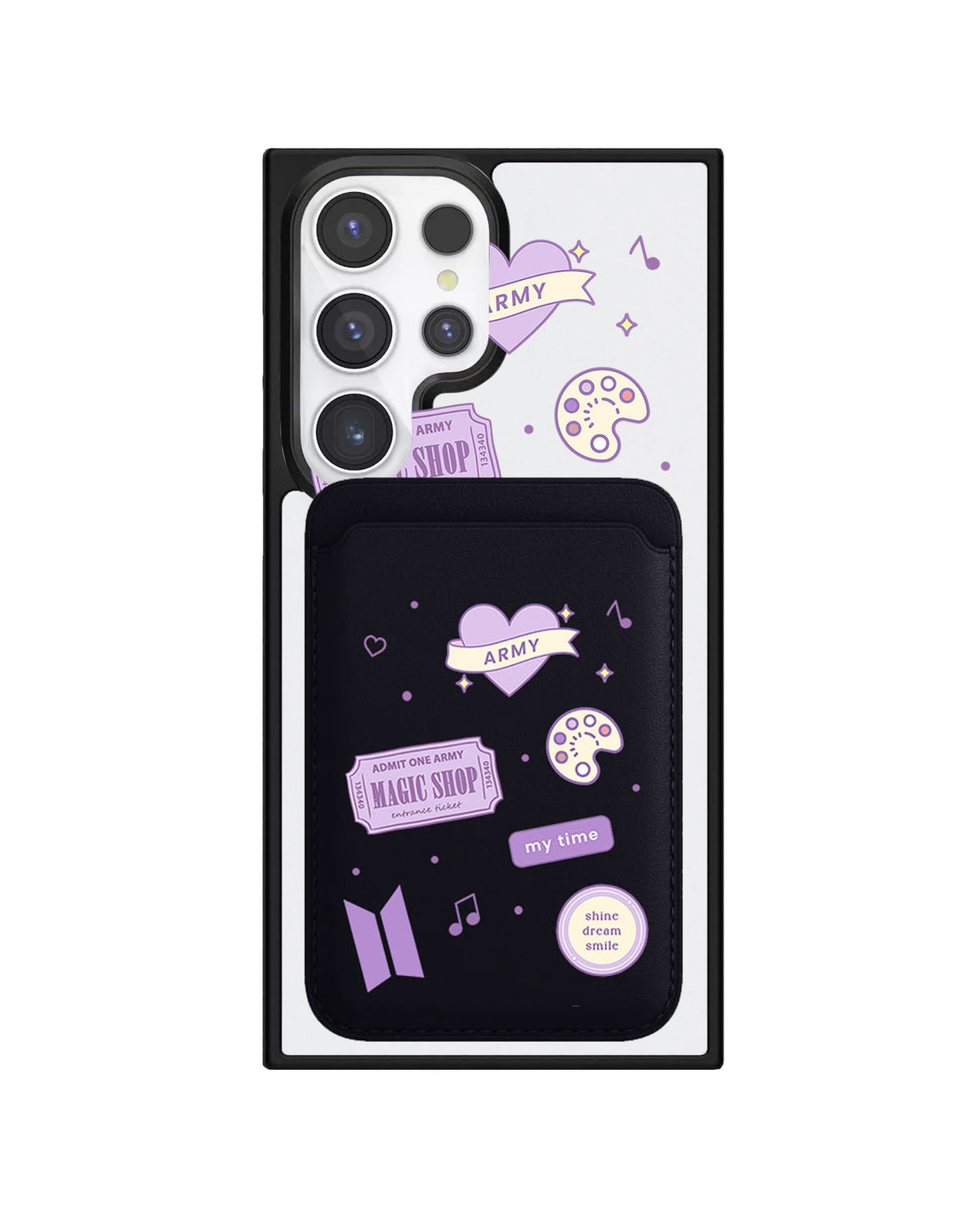 Android Magnetic Wallet Case - BTS Sticker Pack