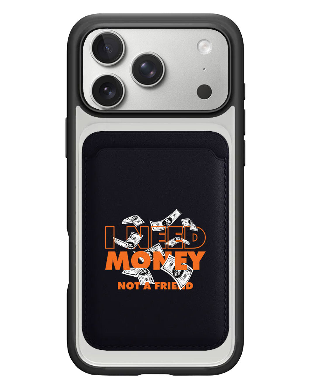 iPhone Magnetic Wallet Case - Money Better Than Friend