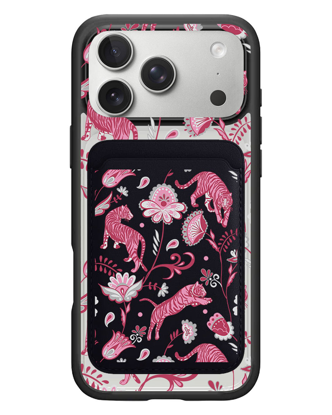 iPhone Magnetic Wallet Case - Tiger & Floral 7.0