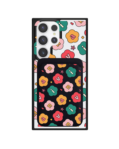 Android Magnetic Wallet Case - Flower Petals Monogram 3.0