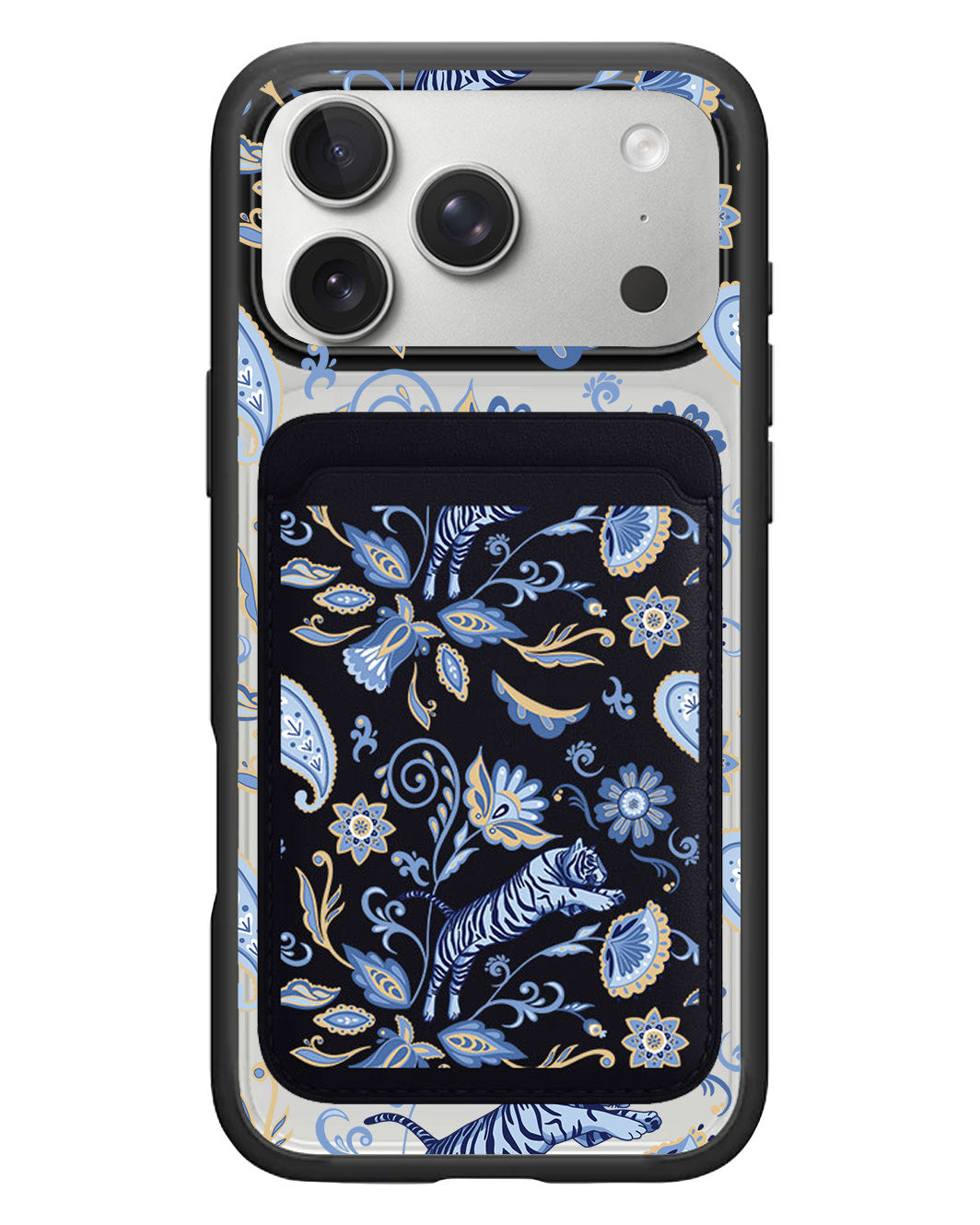 iPhone Magnetic Wallet Case - Tiger & Floral