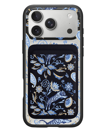 iPhone Magnetic Wallet Case - Tiger & Floral