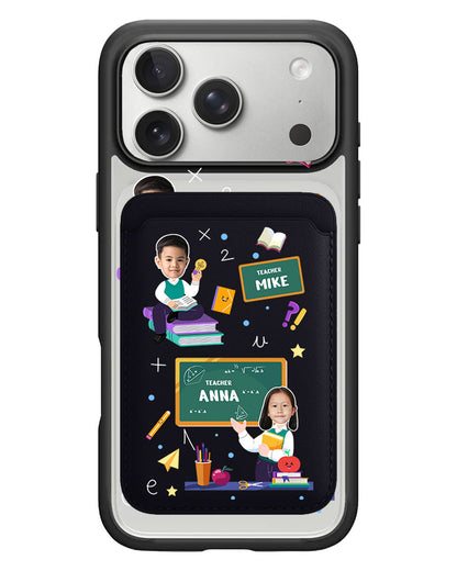 iPhone Magnetic Wallet Case - Face Grid Dream Teacher