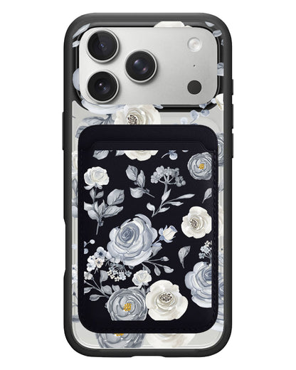 iPhone Magnetic Wallet Case - Blue Rose