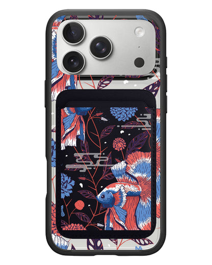 iPhone Magnetic Wallet Case - Fish & Floral 2.0