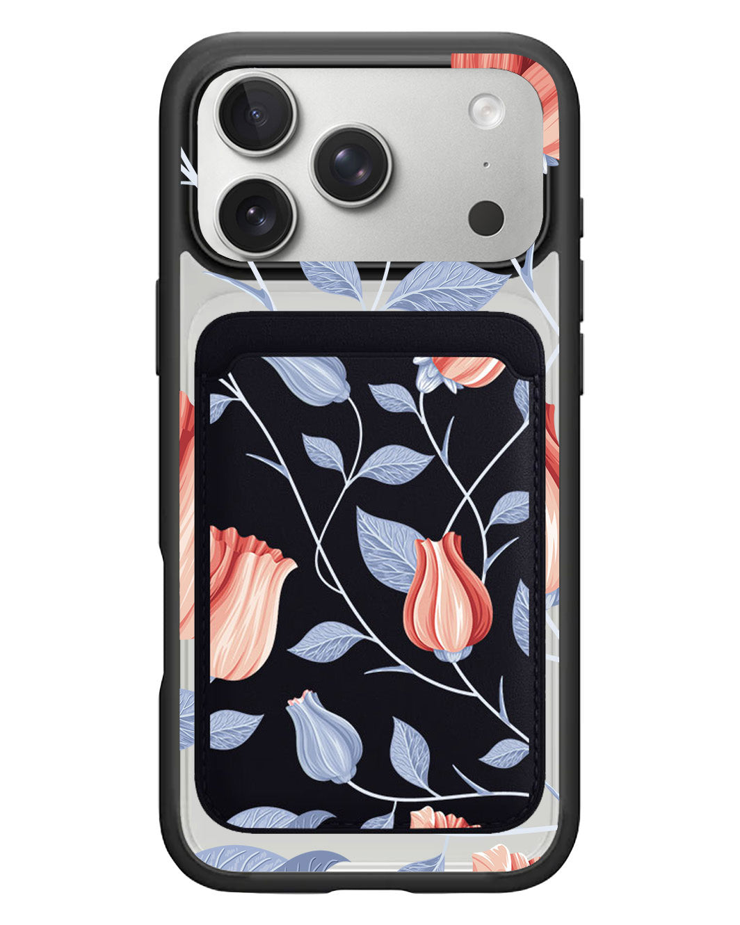 iPhone Magnetic Wallet Case - Red Tulip