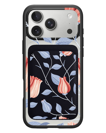 iPhone Magnetic Wallet Case - Red Tulip