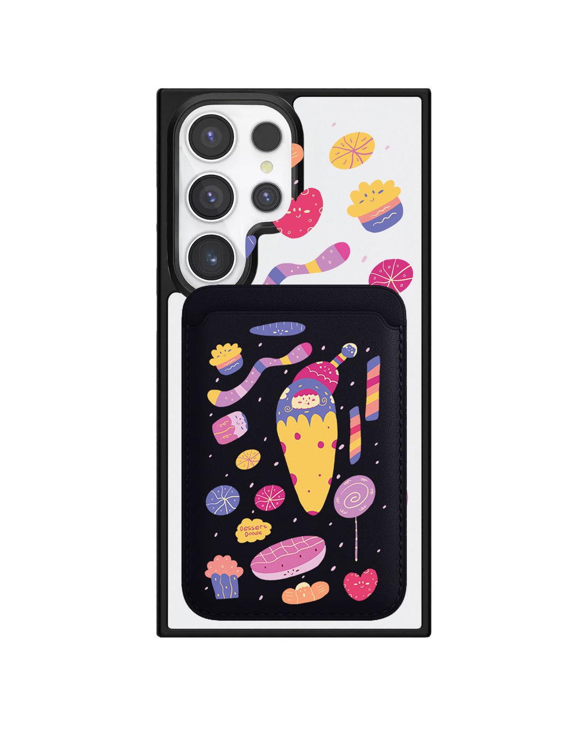 Android Magnetic Wallet Case - Dessert Doodle