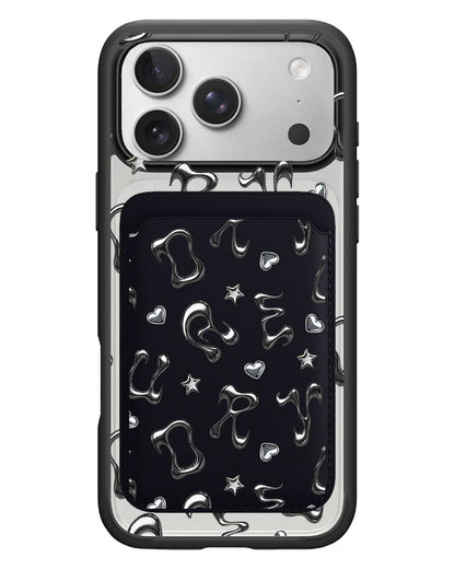 iPhone Magnetic Wallet Case - Chrome Monogram 2.0