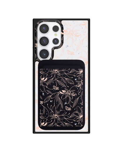 Android Magnetic Wallet Case - Sketchy Flower & Butterfly 1.0