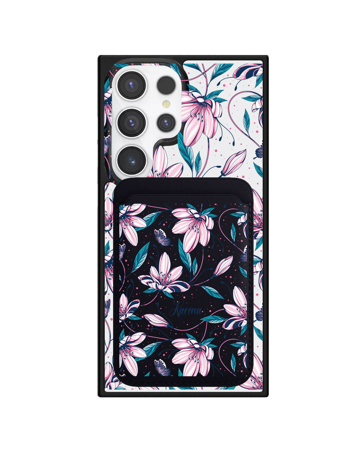 Android Magnetic Wallet Case - Pink Tulip