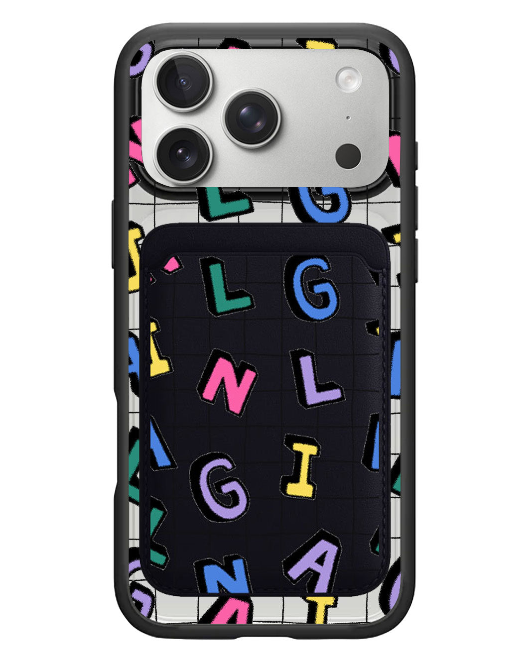 iPhone Magnetic Wallet Case - Playful Monogram 2.0