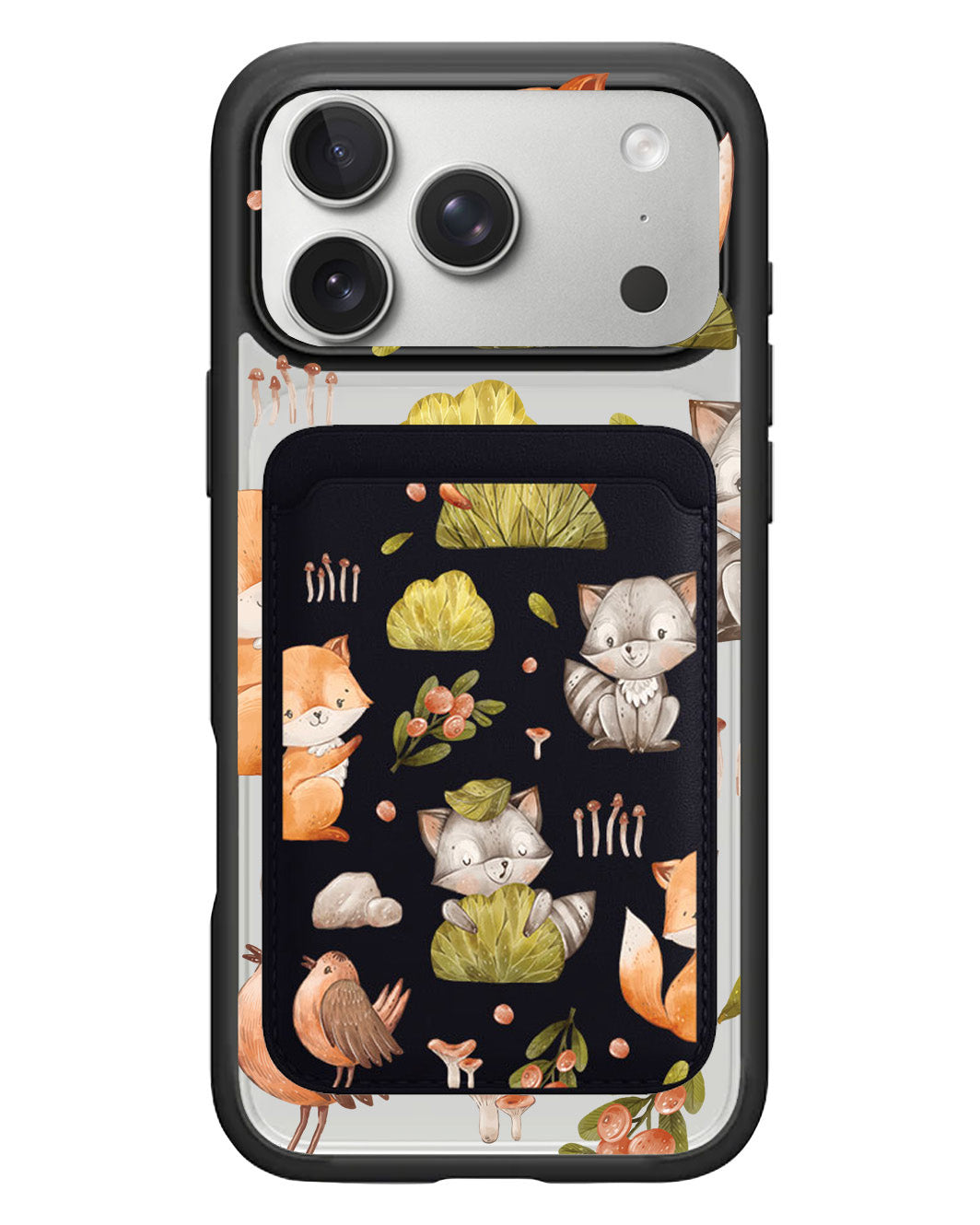 iPhone Magnetic Wallet Case - Racoon and Friends
