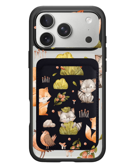 iPhone Magnetic Wallet Case - Racoon and Friends
