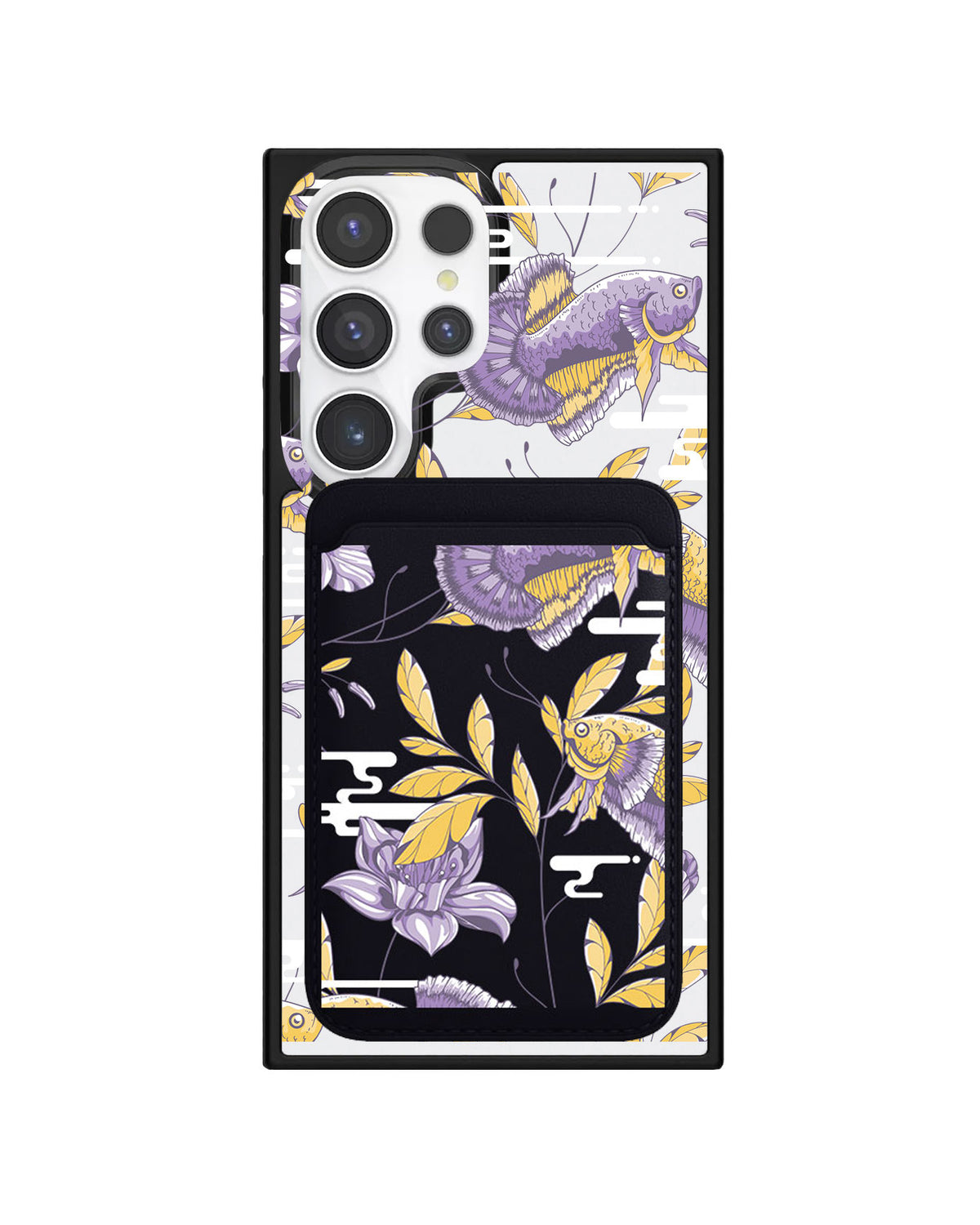 Android Magnetic Wallet Case - Fish & Floral 5.0