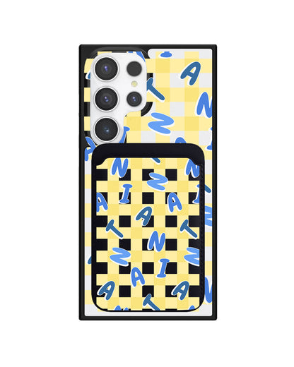 Android Magnetic Wallet Case - Checkered Monogram 3.0