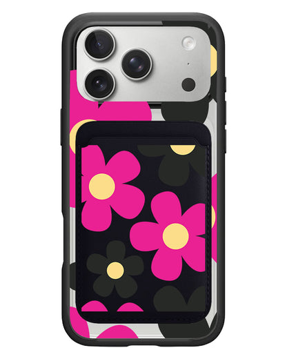 iPhone Magnetic Wallet Case - Daisy Hot Pink