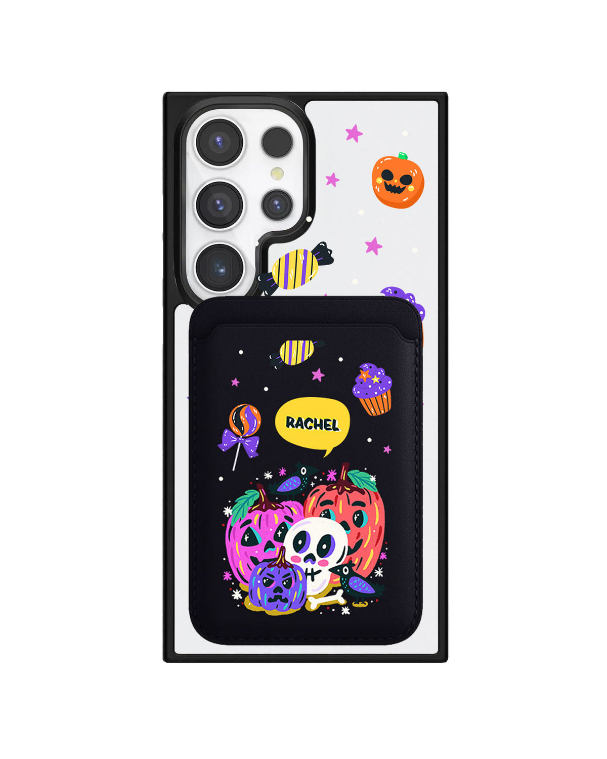 Android Magnetic Wallet Case - Pumpkins Monster