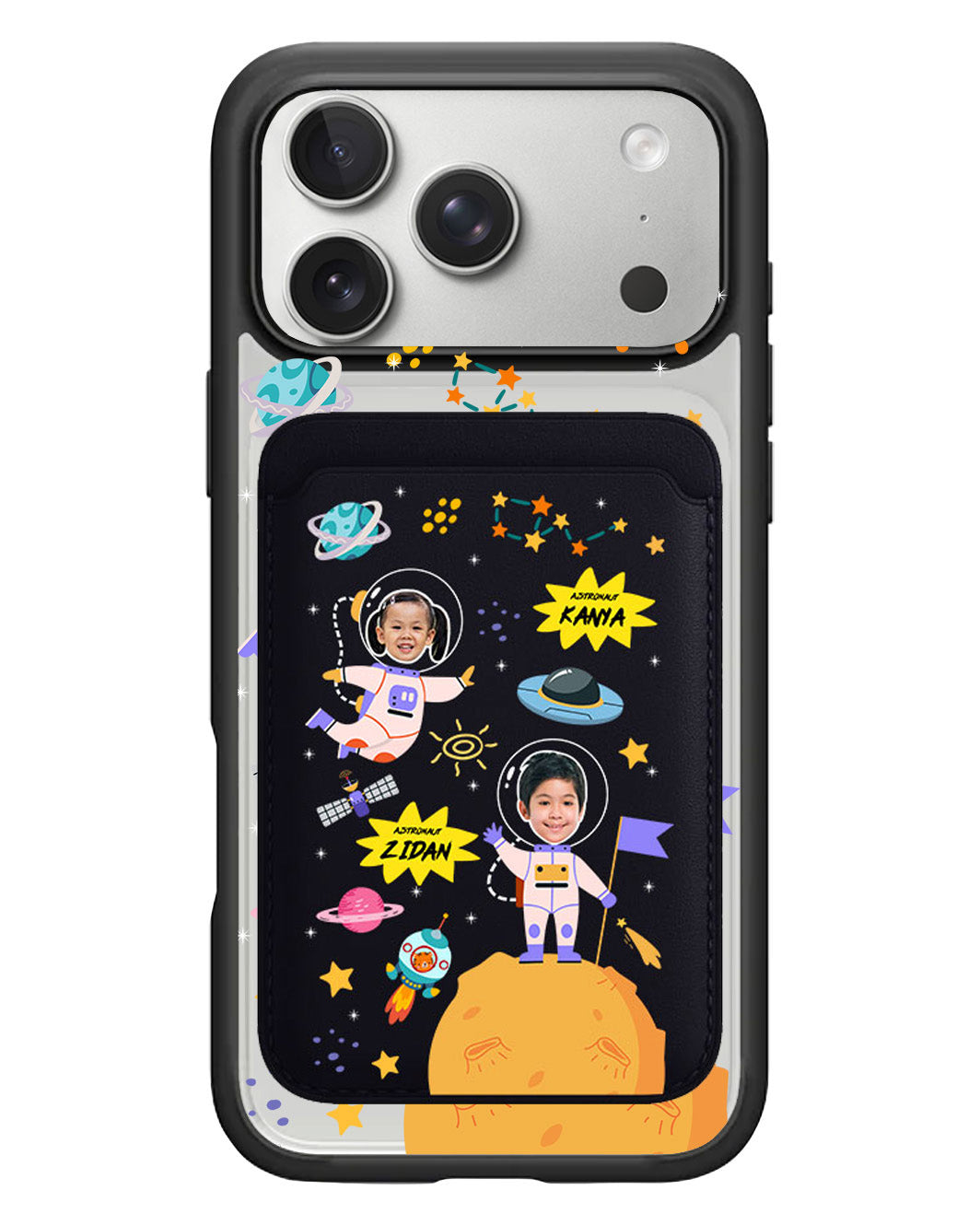iPhone Magnetic Wallet Case - Face Grid Dream Astronaut